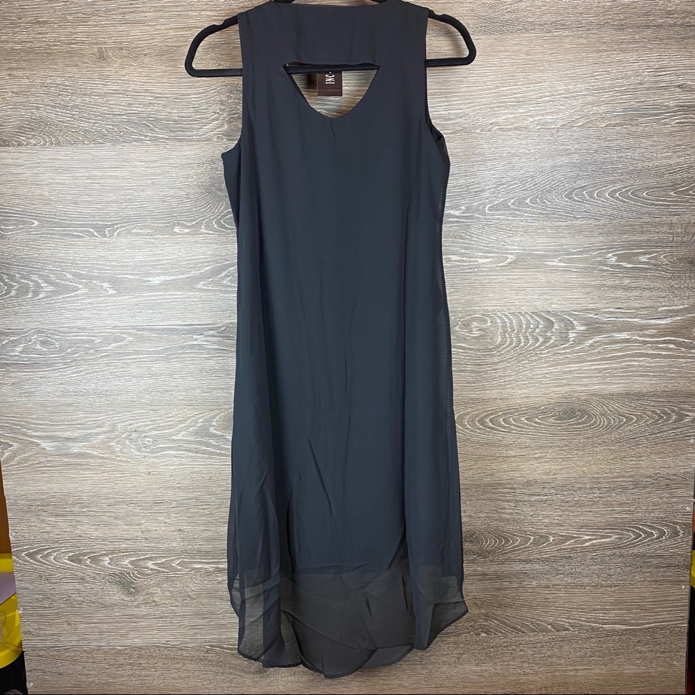 INC Ruffle Front Black dress with Necklace NWT - Picture 7 of 7